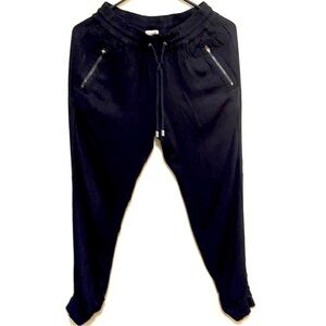 Converse Woman Black Sweat Pants Zipper Pockets Size XS